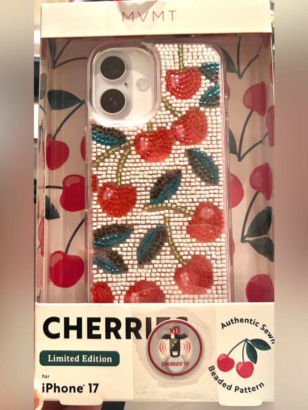 NEW CHERRIES Jeweled Beaded iPhone 17 Cover Bling MVMT Limited edition.